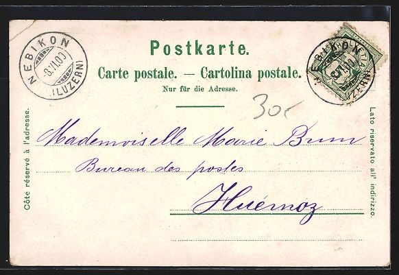 Cartoline postali: Litho Basel, Kleinbasel mit Theater und  – Usato da Berlin venduto da bartko-reher 1