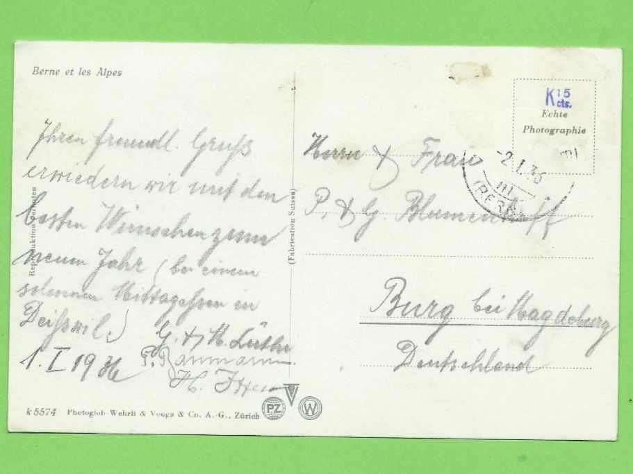 Cartoline postali: Bern und die Alpen – Usato da Zürich venduto da t24_de 1