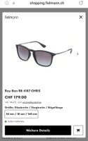 Sonnenbrille Rayban RB 4187 CHRIS Schwarz Farbe mit Etuí