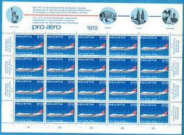 1972  Kleinbogen  Pro Aero  postfrisch  Postpreis CHF  60.00