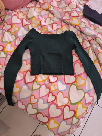 Maglietta crop top Brandy Melville verde Nuova