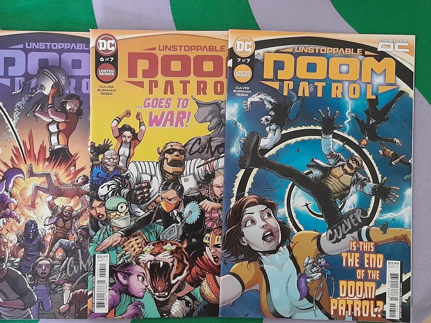 BD: Comic Unstoppable Doom Patrol 1 - 7, signed by Dennis Culver – D'occasion à LUZERN par danielksells 2