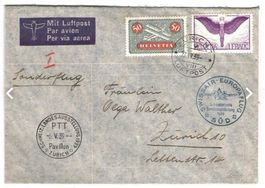 Swissair-Europaflug Süd 1939, mit schöner Frankatur