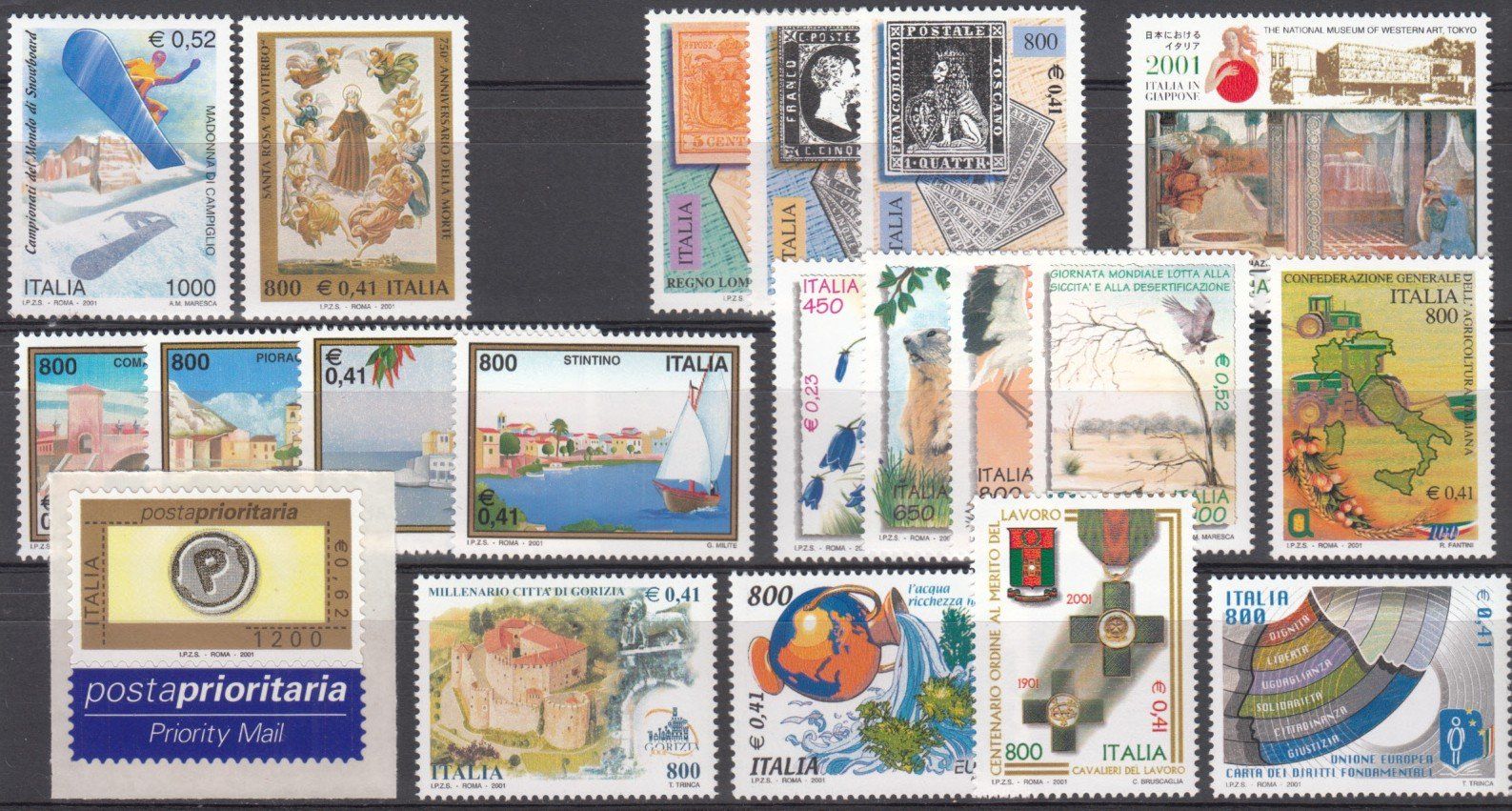 Tous les timbres: Italien 2001 postfrisch – D'occasion à Bürglen TG par StampGraf 1