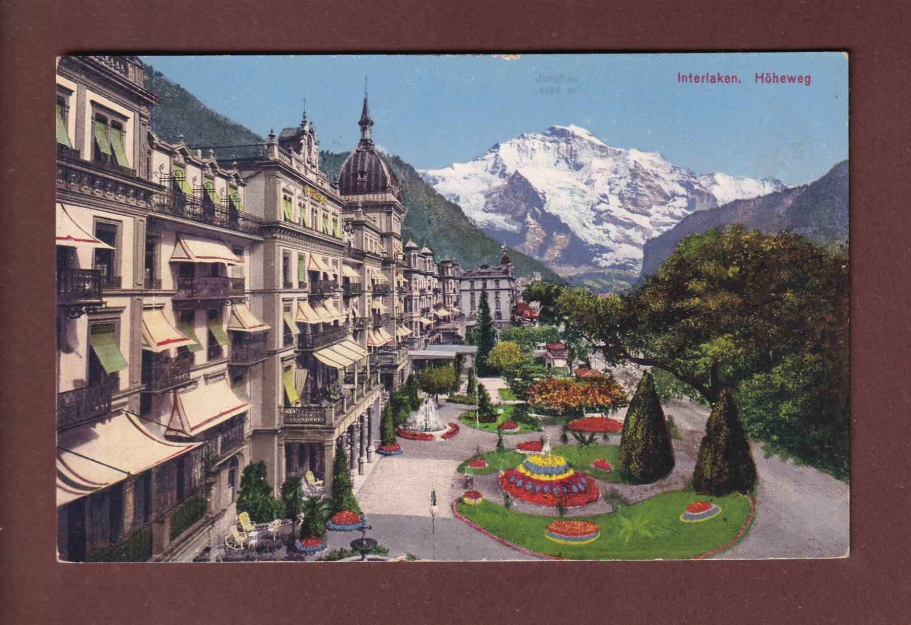 Cartoline postali: INTERLAKEN - Höheweg - 1924 – Usato da Pully venduto da nicecards-shop