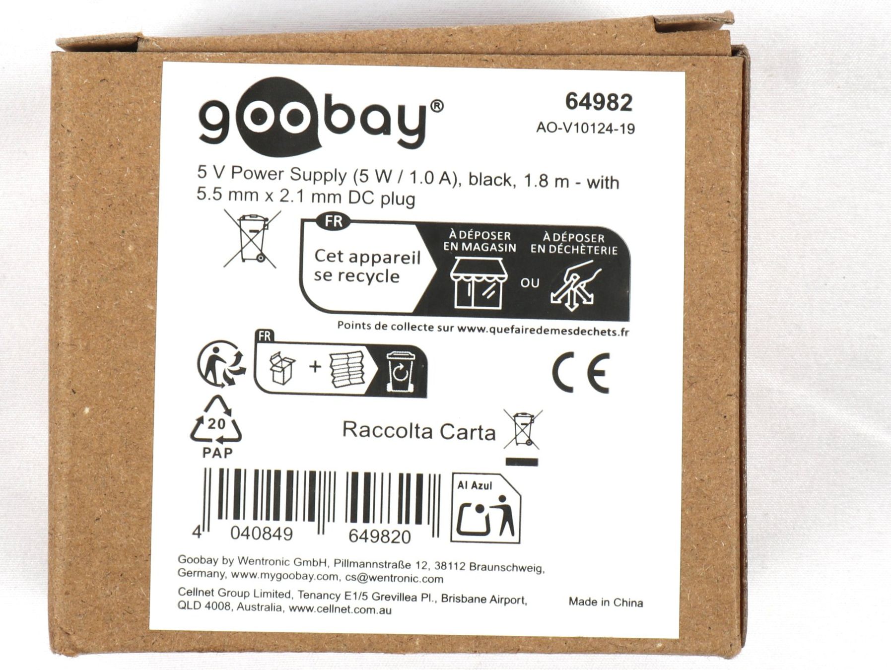 Alimentazione elettrica: GOOBAY 5V  DC Power Supply schwarz 1.8m – Nuovo e nell'imballaggio originale da Steinen venduto da Restwert_Steinen 5