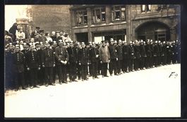 Foto-AK Saarbrücken, Feuerwehrtag, Grup