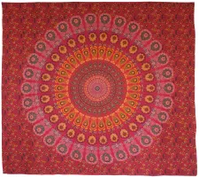 XL Mandala Tuch als Picknickdecke Sofadecke Vorhang