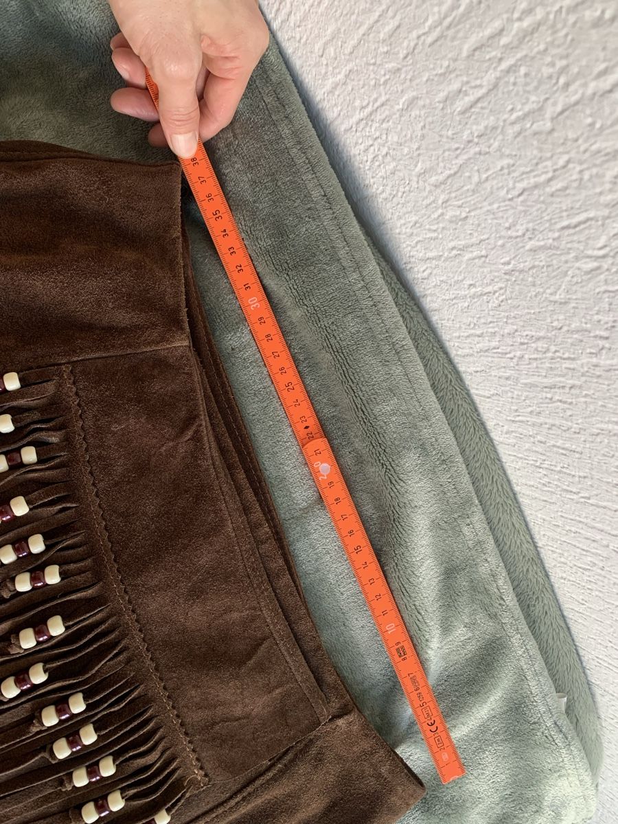 Gonne: Jupe daim marron - western - franges et perles - L – Usato da Lausanne venduto da Xiaoxi 7