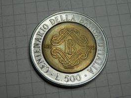 Italien 500 Lire, 1993 100 Jahre Bank von Italien (1893-1993