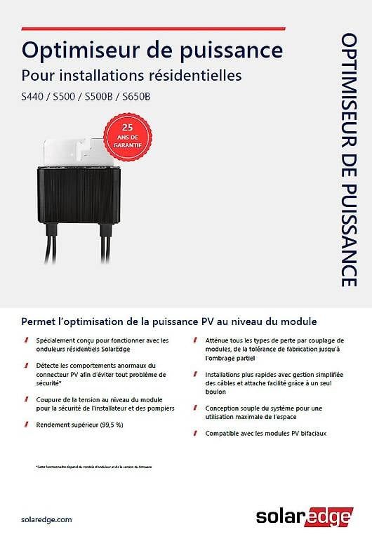 SolarEdge Onduleurs: OPTIMISEURS SOLAREDGE S440 – D'occasion à Couvet par RBedb