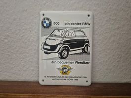 Emailschild BMW Auto Werkstatt Service Logo Emaille Schild