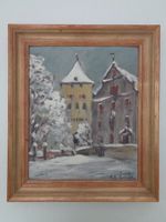 Gemälde - C.A. Bollhalder - Chur Hofturm im Winter 1938