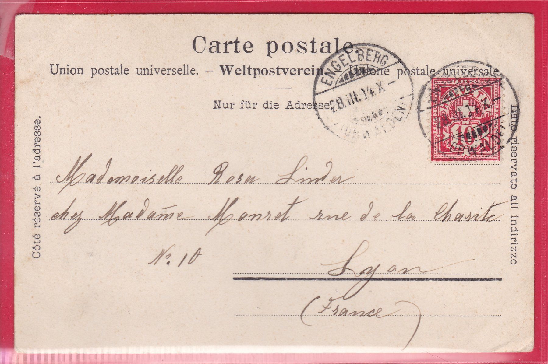 Cartoline postali: ARNIALP (OW) 28.3.1904 – Usato da Oberrieden venduto da Gebirgsstelze 1