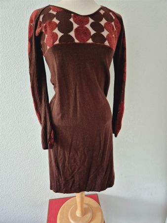 KLEID FERRANTE MADE ITALY M 38 BRAUN TOP ZU JACKE BLUSE SOFT