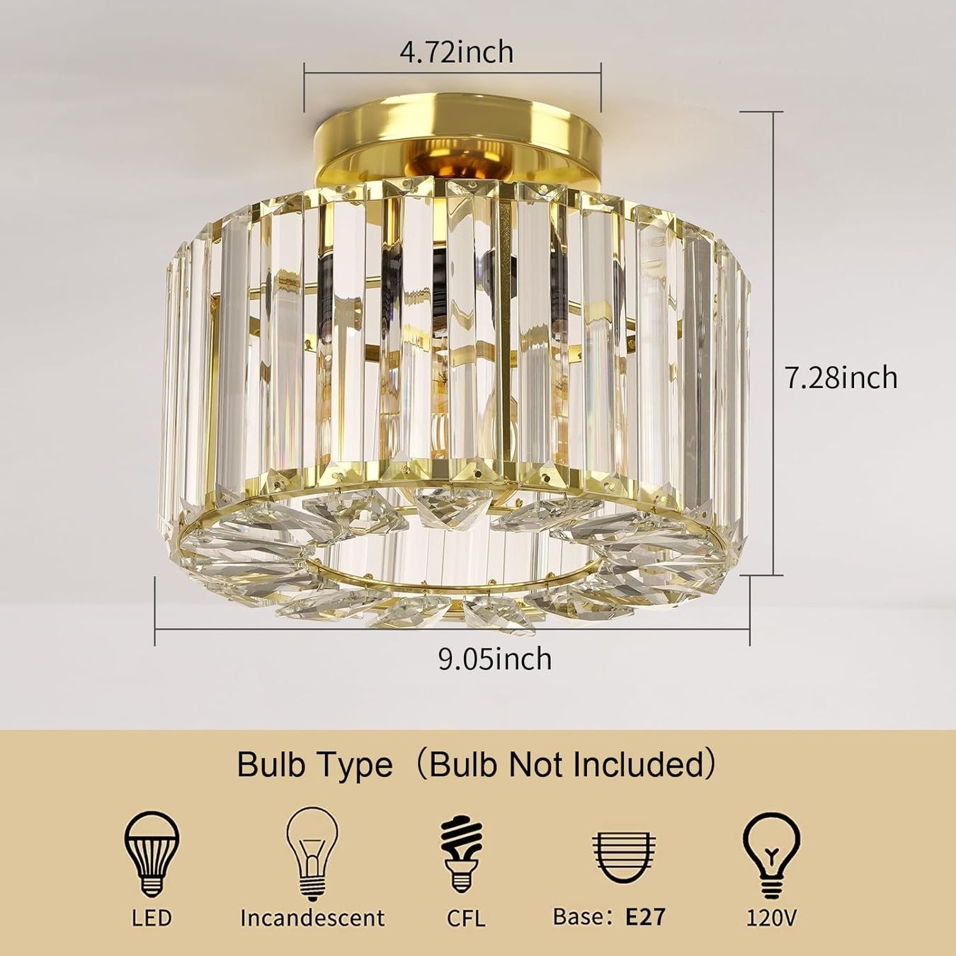 Lampadari & plafoniere: Deckenlampe Deckenleuchte Kristall Golden Wohnzimmerlampe – Nuovo e nell'imballaggio originale da Wittenbach venduto da VELARO 1