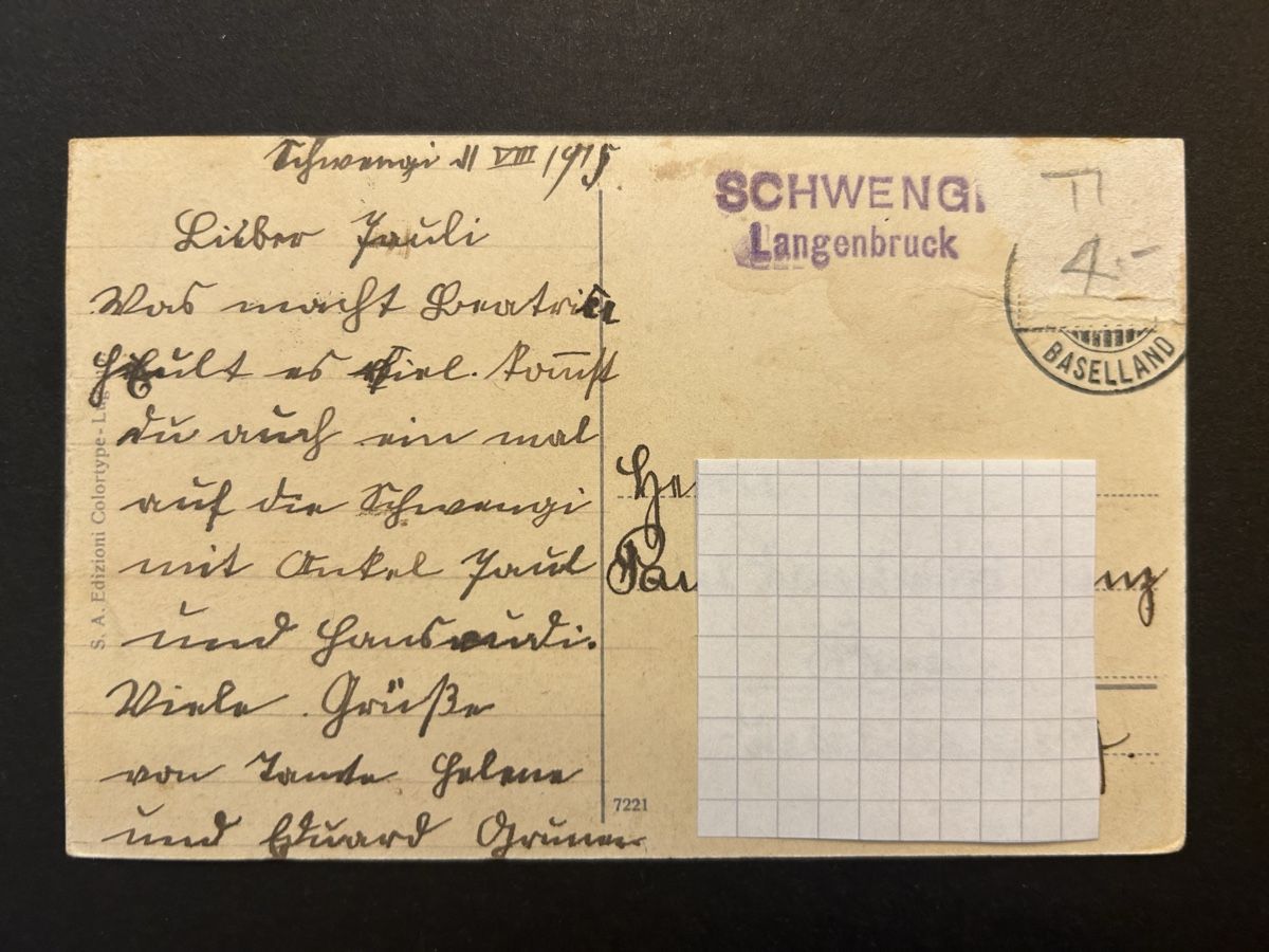 Cartoline postali: Cassarate TI Farblitho 1915 gel. – Usato da Fanas venduto da Alessio11 1