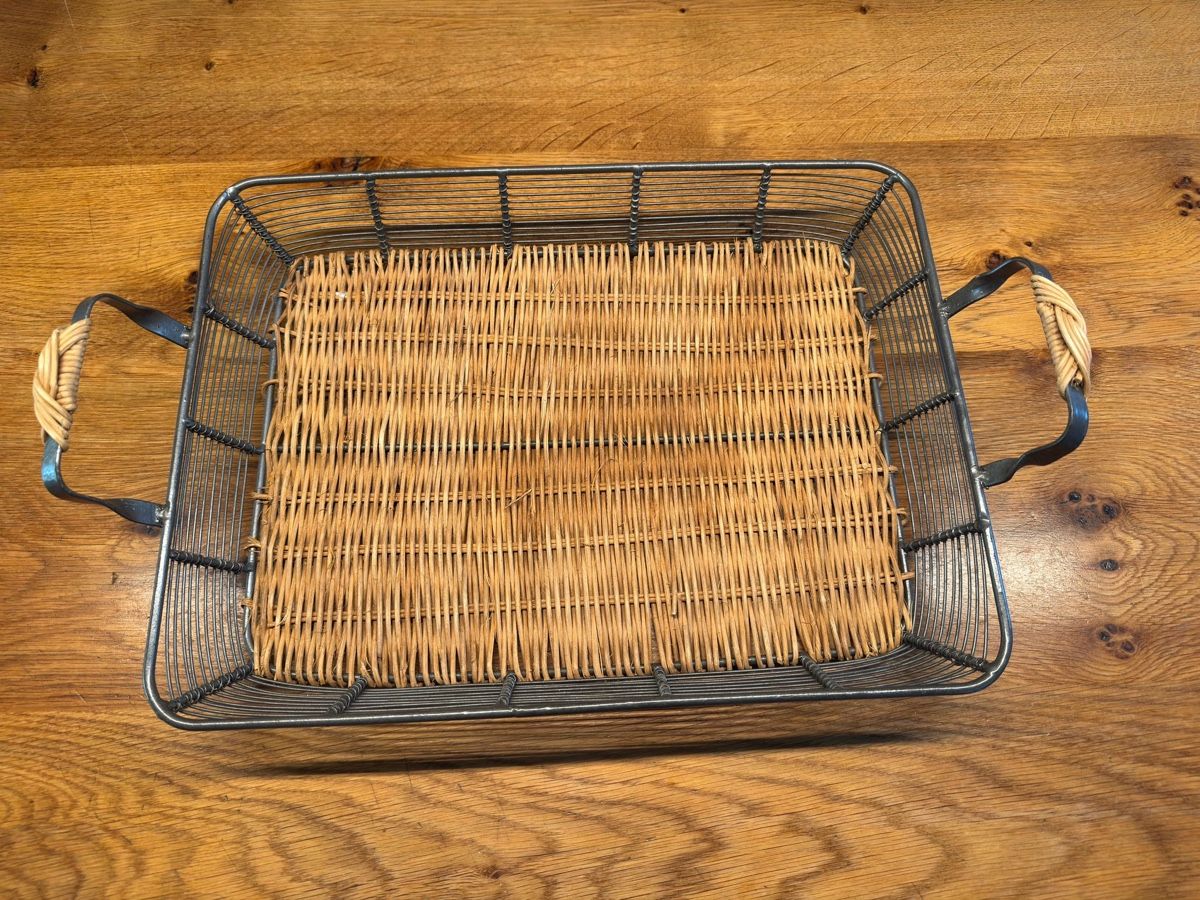 Servierplatten: Servier Tablet aus Metall & Rattan – Gebraucht aus Niederbüren von poschti 2