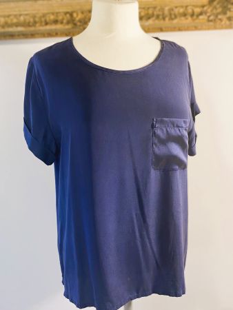 navy blau bio Seide Bluse NATURALINE M