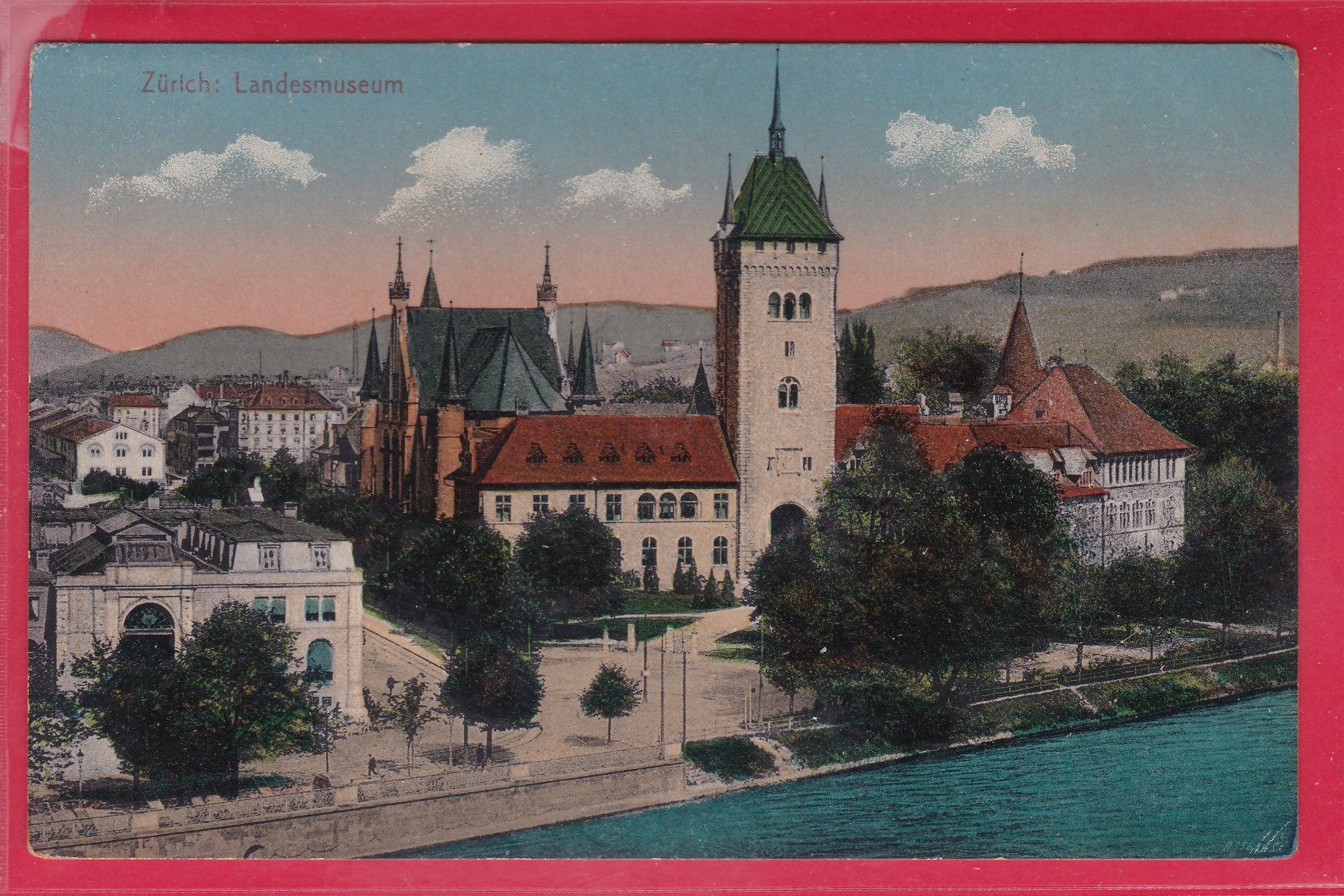 Ansichtskarten: ZÜRICH - LANDESMUSEUM – Gebraucht aus Oberrieden von Gebirgsstelze