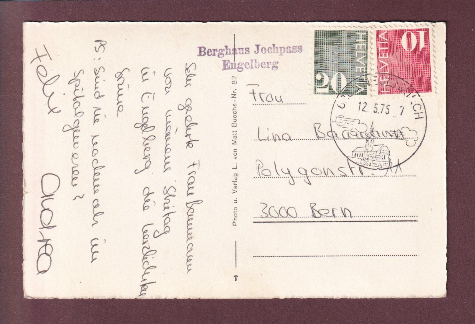 Cartoline postali: JOCHPASS - Engtlensee im Winter - 1975 – Usato da Pully venduto da nicecards 1