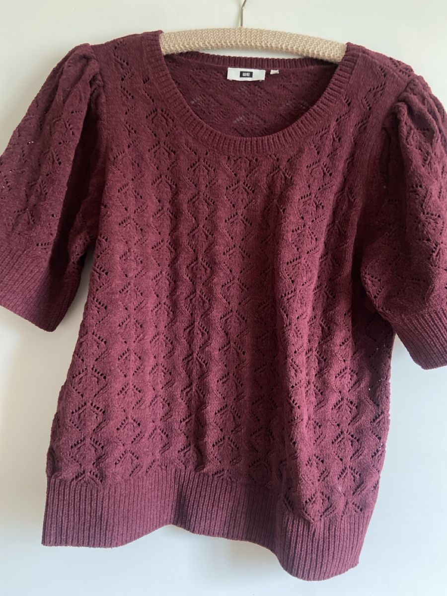 We Maglioni & Felpe: WE Pullover, bordeauxrot, Gr. XXL, Strickmuster, top! – Usato da Balsthal venduto da Kivik
