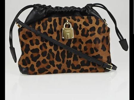 original Burberry leopard print calf hair clutch bag