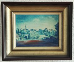 Gemälde Höfingen Wilhelm Hermann 1970 Vintage