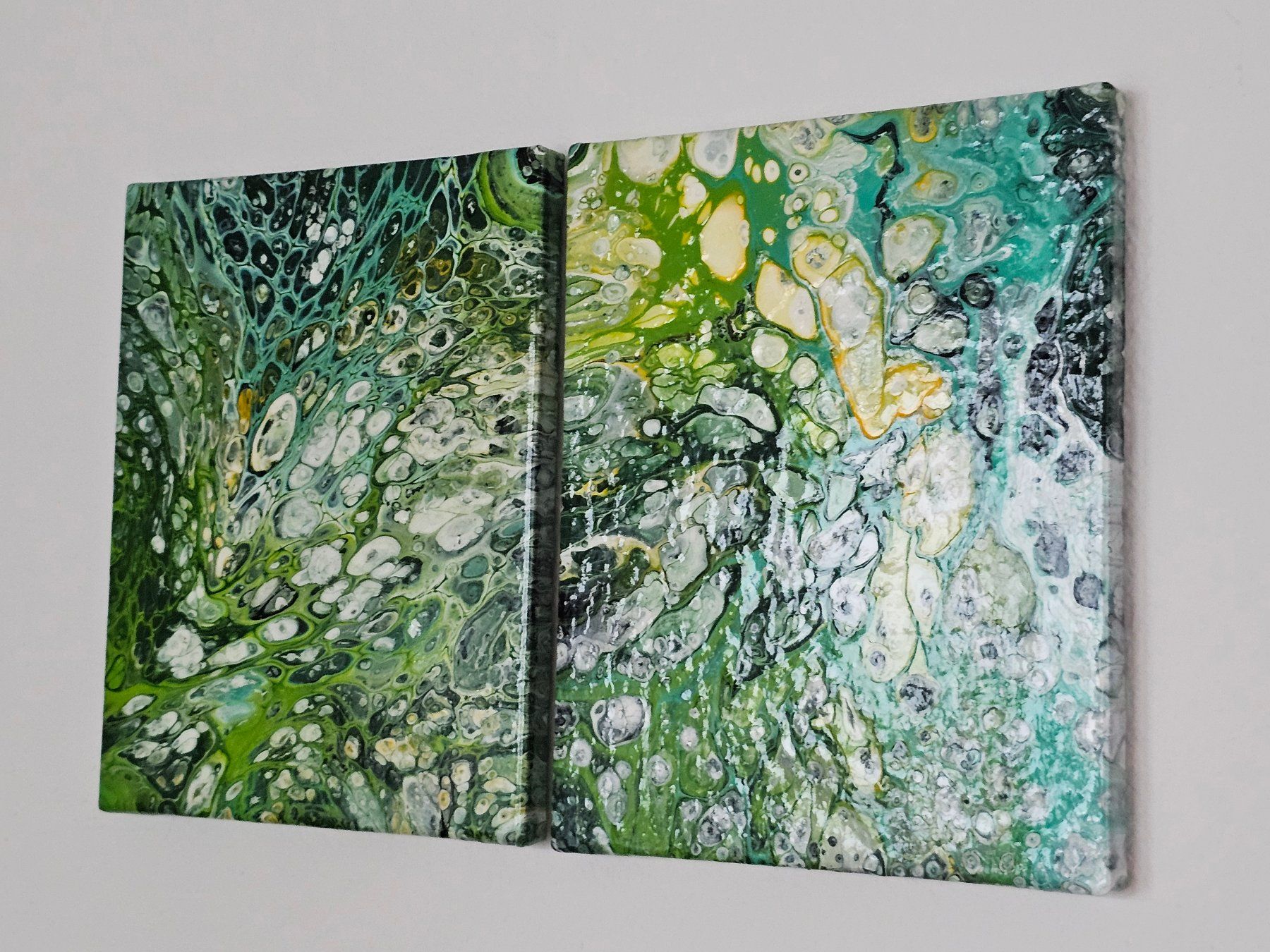 Foto & Immagini: 2 kleine Bilder Acrylic-Pouring – Nuovo (secondo la descrizione) da Zürich venduto da flogax193 3