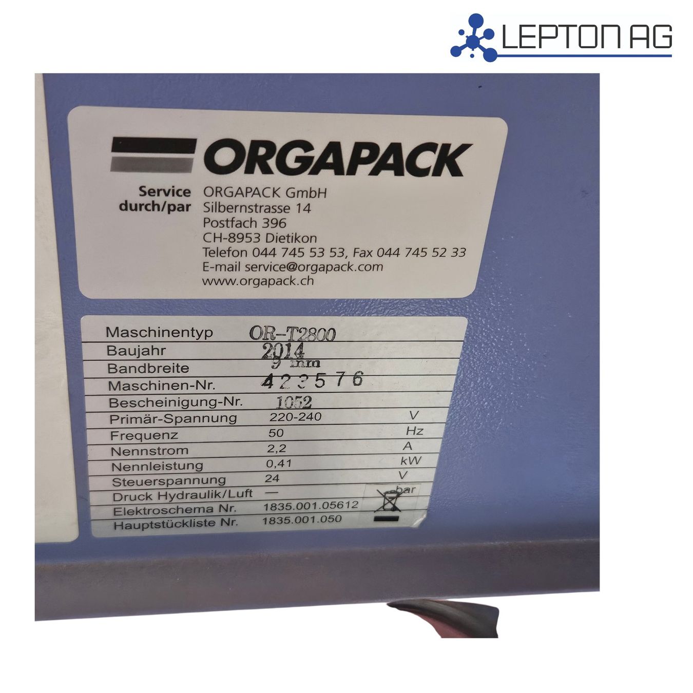 Tutte le macchine: Orgapack Umreifungsmaschine - Packmaschine – Usato da Niederdorf venduto da LeptonAG 4