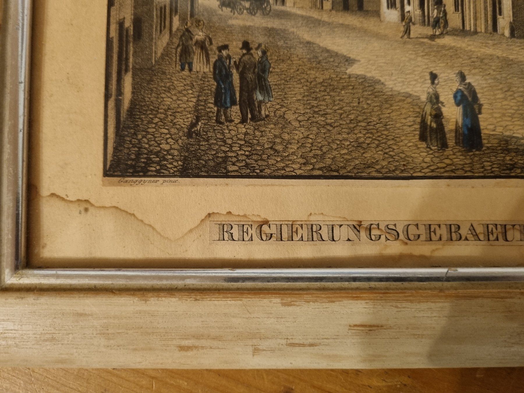 Grafica & Litografie: Alte Lithographie Regierungsgebaeude Glarus, gerahmt – Usato da Trachslau venduto da post35 1