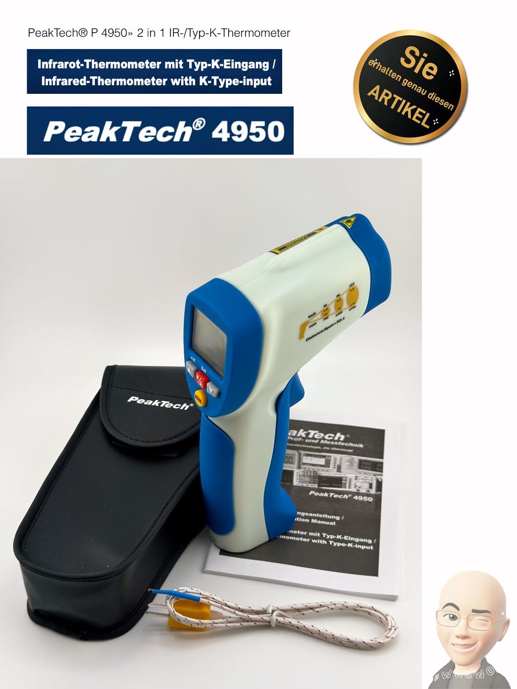 Autres articles pour la maison: Peak Tech 4950  Infrarot-Thermometer mit K-Eingang – Neuf avec emballage d'origine à Istighofen par Waswo 3