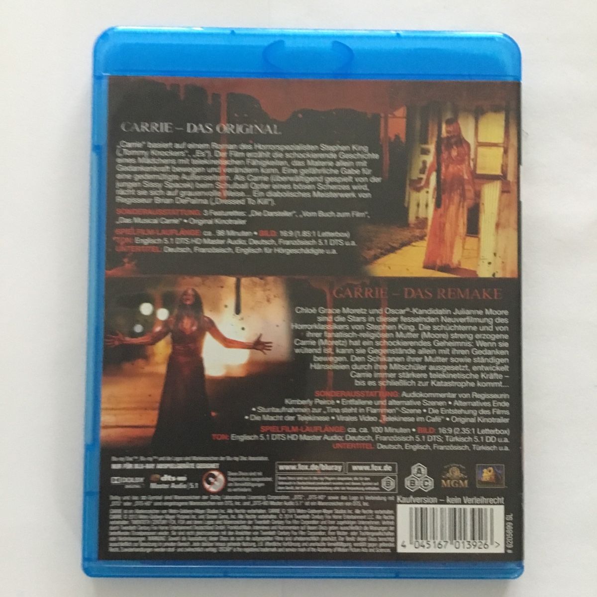 Tutti i DVDs: Carrie - Das Original & Das Remake Blu Ray 2 Disc – Nuovo (secondo la descrizione) da Blauen venduto da berlingo65 1