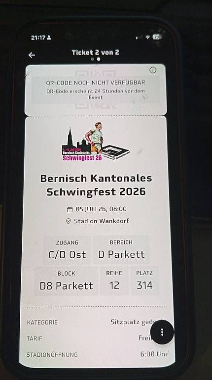 Biglietti: 2 Tickets ink. 1 Tickets gratis – Usato da Bern venduto da ilja2010 1