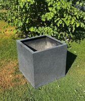 Grand pot de fleurs anthracite aspect granité bon état *