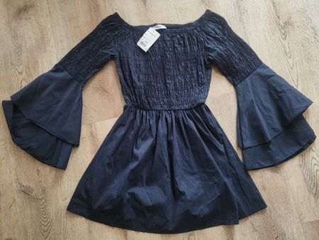 Sommerkleid Off-Shoulder Glockenärmel, Gr. S, Neu!