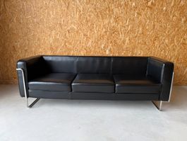 Retroeurope 3-Sitzer Sofa – Leder & Chrom ähnlich Cassina