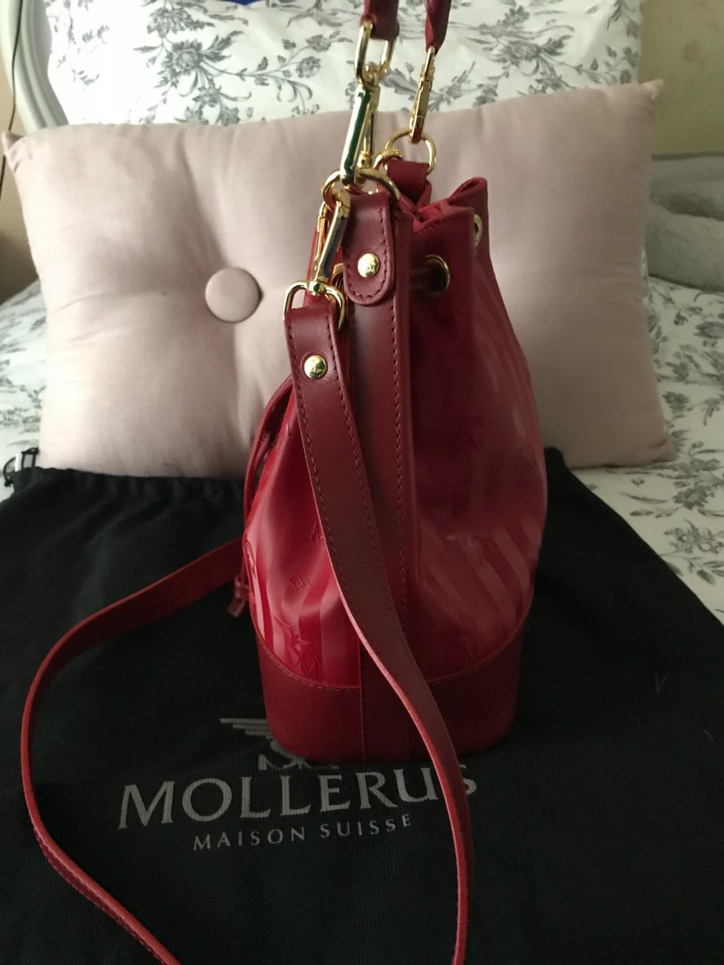 Maison Mollerus Borse da donna: Mollerus Beuteltasche Handtasche rot – Usato da Muttenz venduto da einfach-schoen 2