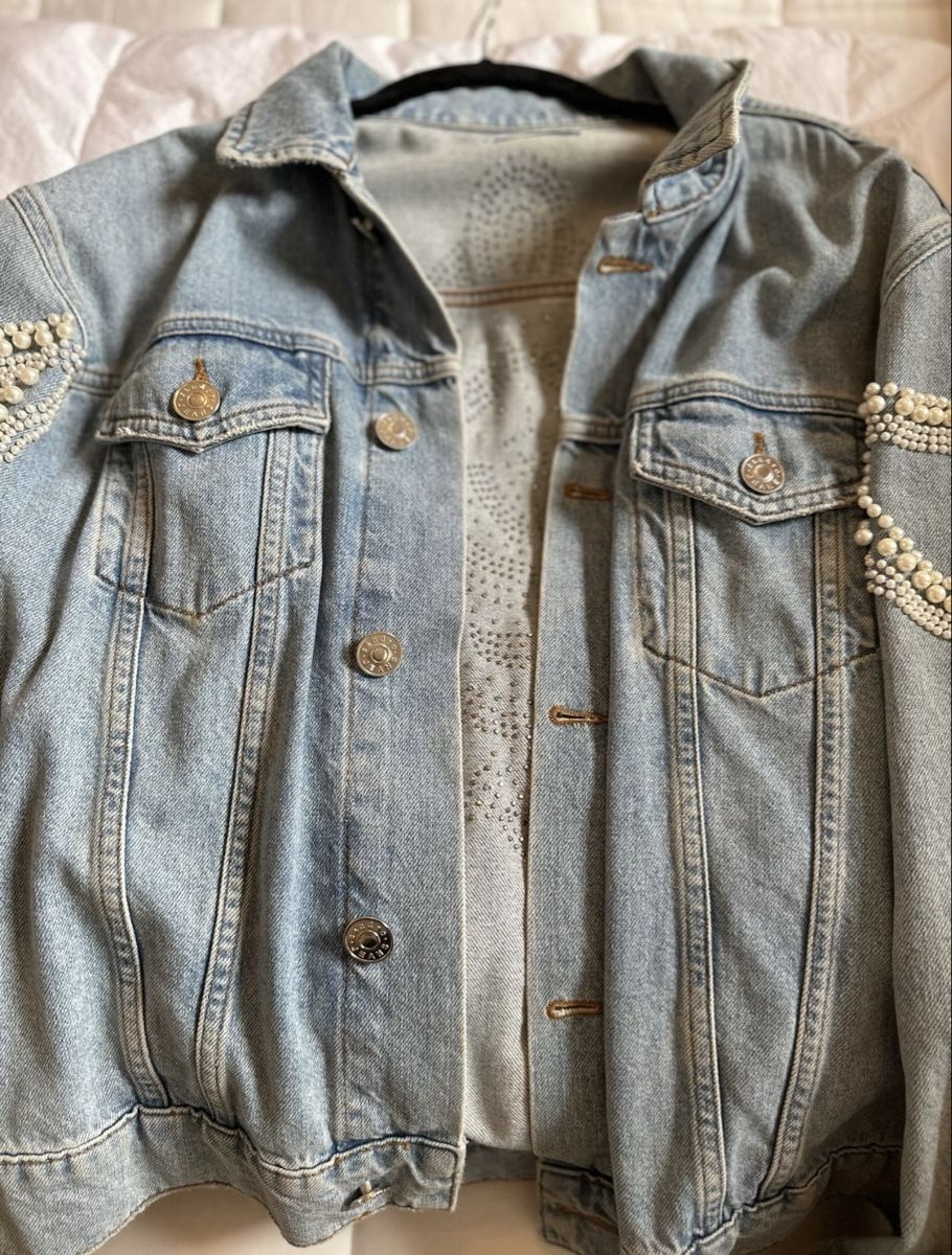 Sandro Jacken: Sandro Jeansjacke mit Perlen – Gebraucht aus Zürich von maricampos 4