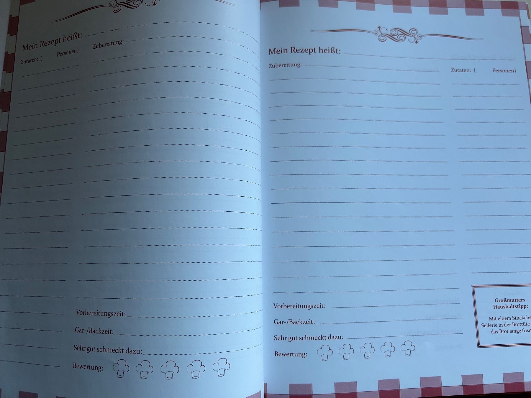 Bücher: Rezeptbuch zum selber eintragen – Neu (gemäss Beschreibung) aus Mels von Kssi 2