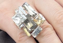 Atelier Swarovski Statement-Ring, Klare Kristalle, Grösse 52