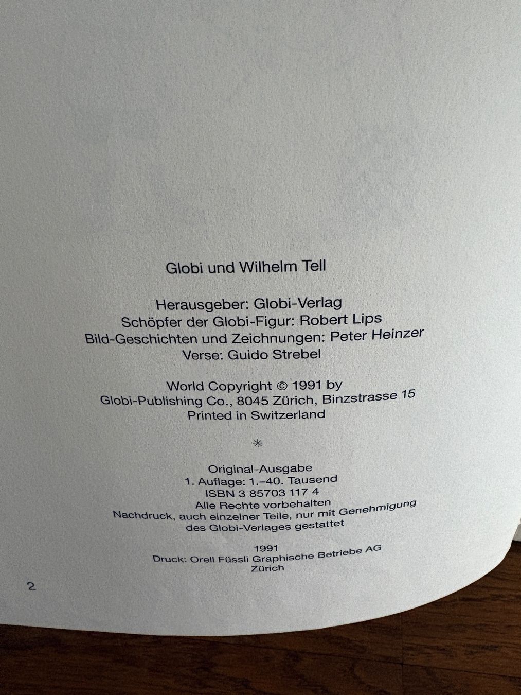 Bücher: Globi und Wilhelm Tell – Gebraucht aus Zürich von sch_kqj7 1