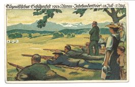 Aarau (AG) Eidgen. Schützenfest  Jahrhundertfeier Litho 1924