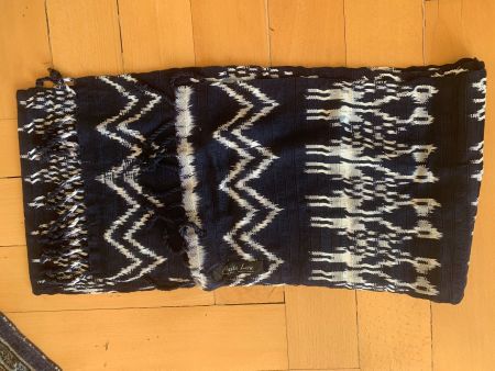 Echarpe ethnic bleu / blanc