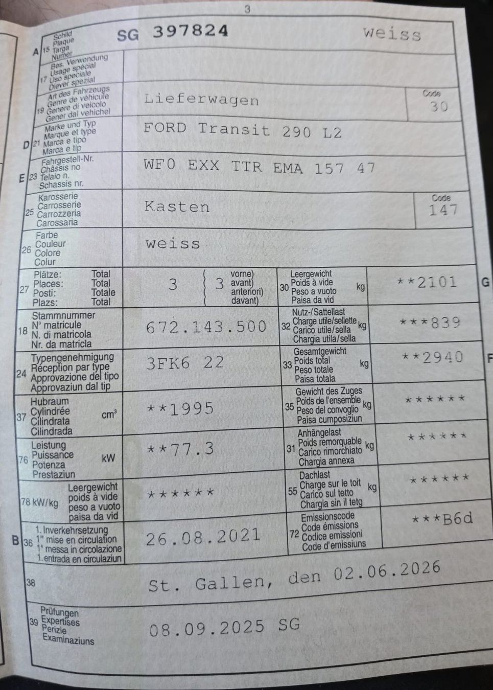 Ford Veicoli commerciali: Ford Tranzit 290 L2 2.0 Diesel – Usato da St.Gallen venduto da Nele23 9