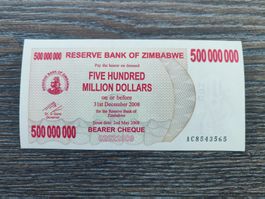 Zimbabwe 500'000'000 Dollars 2008, unc. !!!!!!!