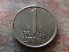 PAYS-BAS  Nederland  1  Cent  1964