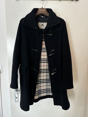 Burberry Duffle Coat, Gr. S, Wolle mit abnehmbarer Kapuze