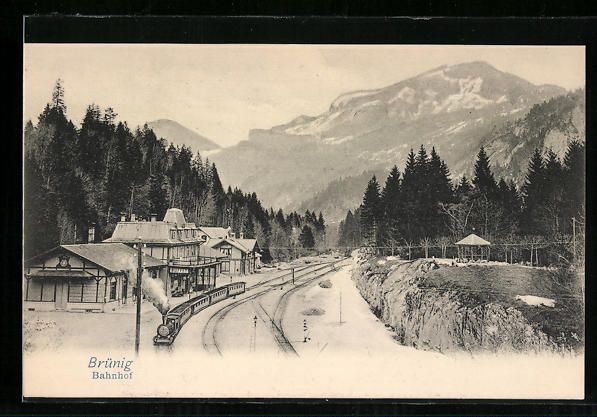 Cartoline postali: AK Brünig, Bergbahn am Bahnhof – Usato da Berlin venduto da bartko-reher
