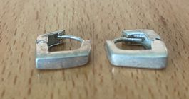 Schmuck - Ohrstecker Silber eckig klein